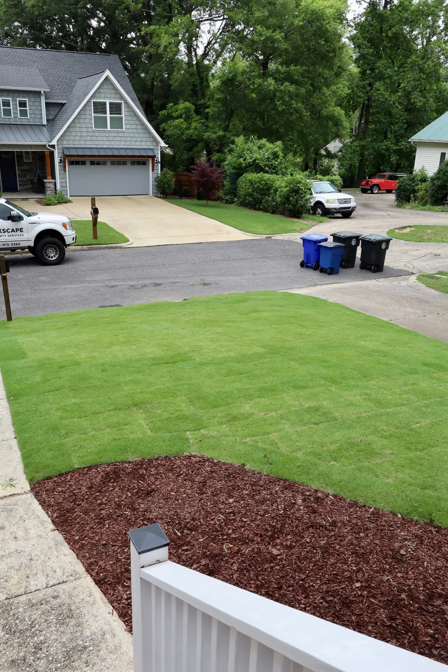 Sod Installation and Fresh Mulch Beds in Mountain Brook