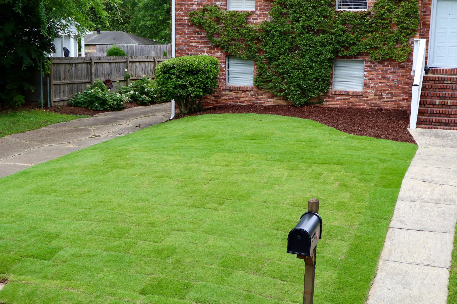 Sod Installation and Fresh Mulch Beds in Mountain Brook