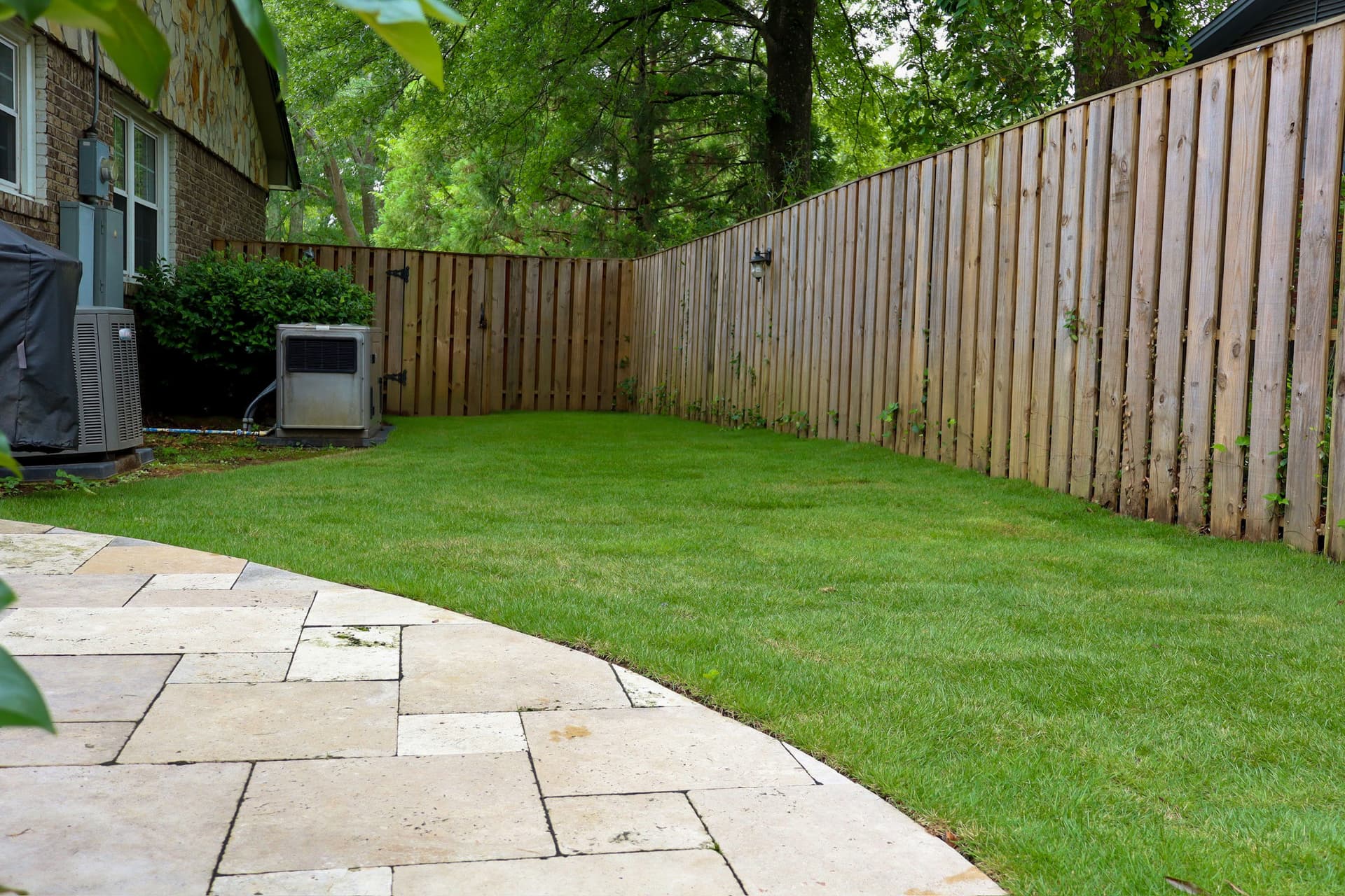 Gallery photos for Fresh Sod Installation Fixes Bare Backyard Near Pool: Image #2